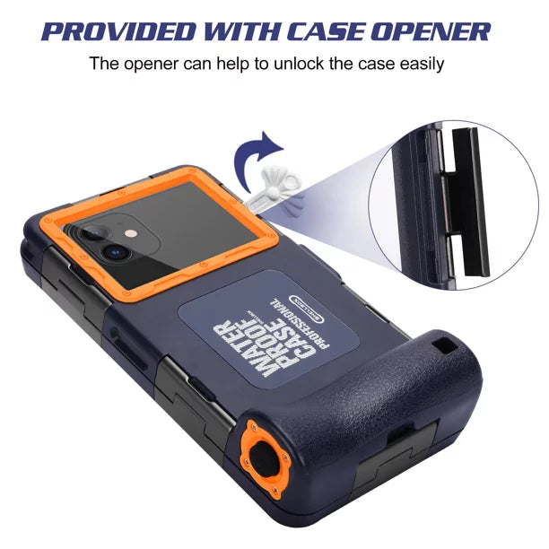 UrbanX Professional [15m/50ft] Sizewimming Diving Sizeurfing Sizenorkeling Photo Video Waterproof Protective Case Underwater Housing for Panasonic Eluga I4 And all Phones Up to 6.9 Inch LCD with Lanyard