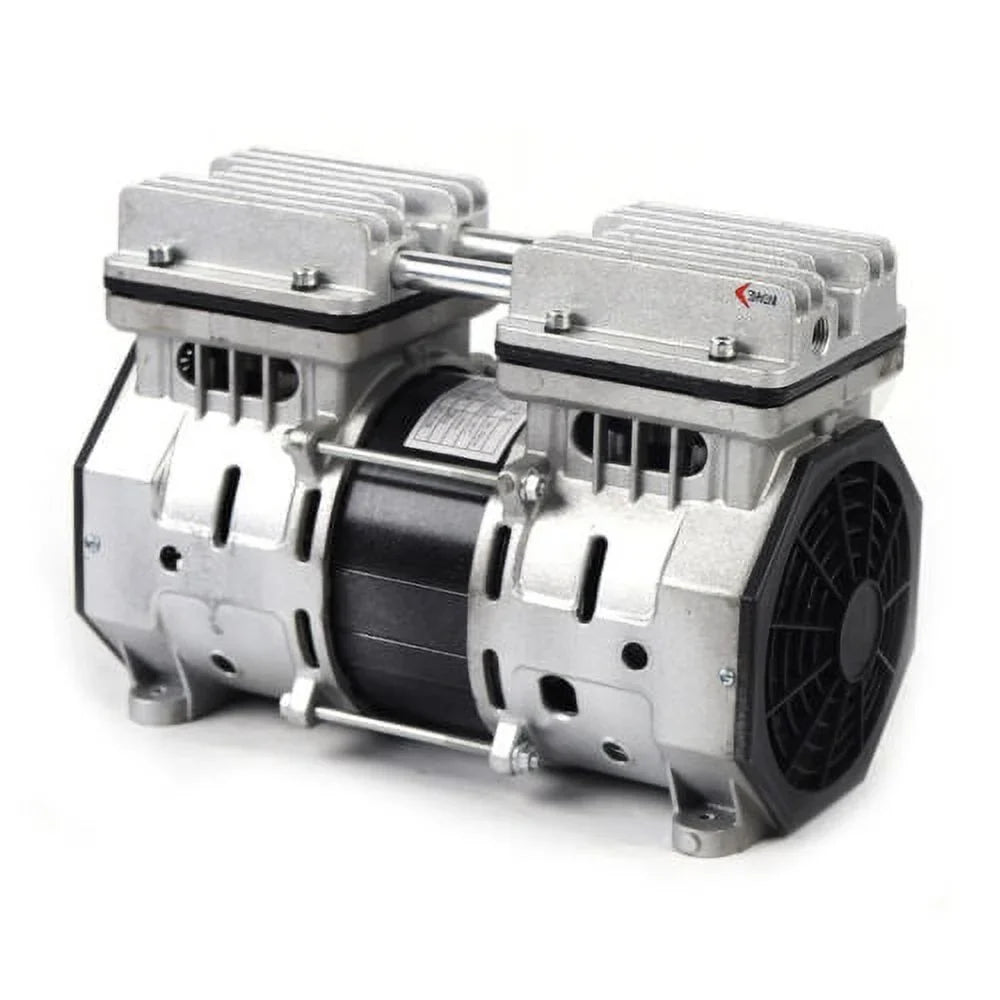 110V 1400 rpm 8 Bar  Double-Cylinder Oilless Piston Vacuum Compressor 680mmHg