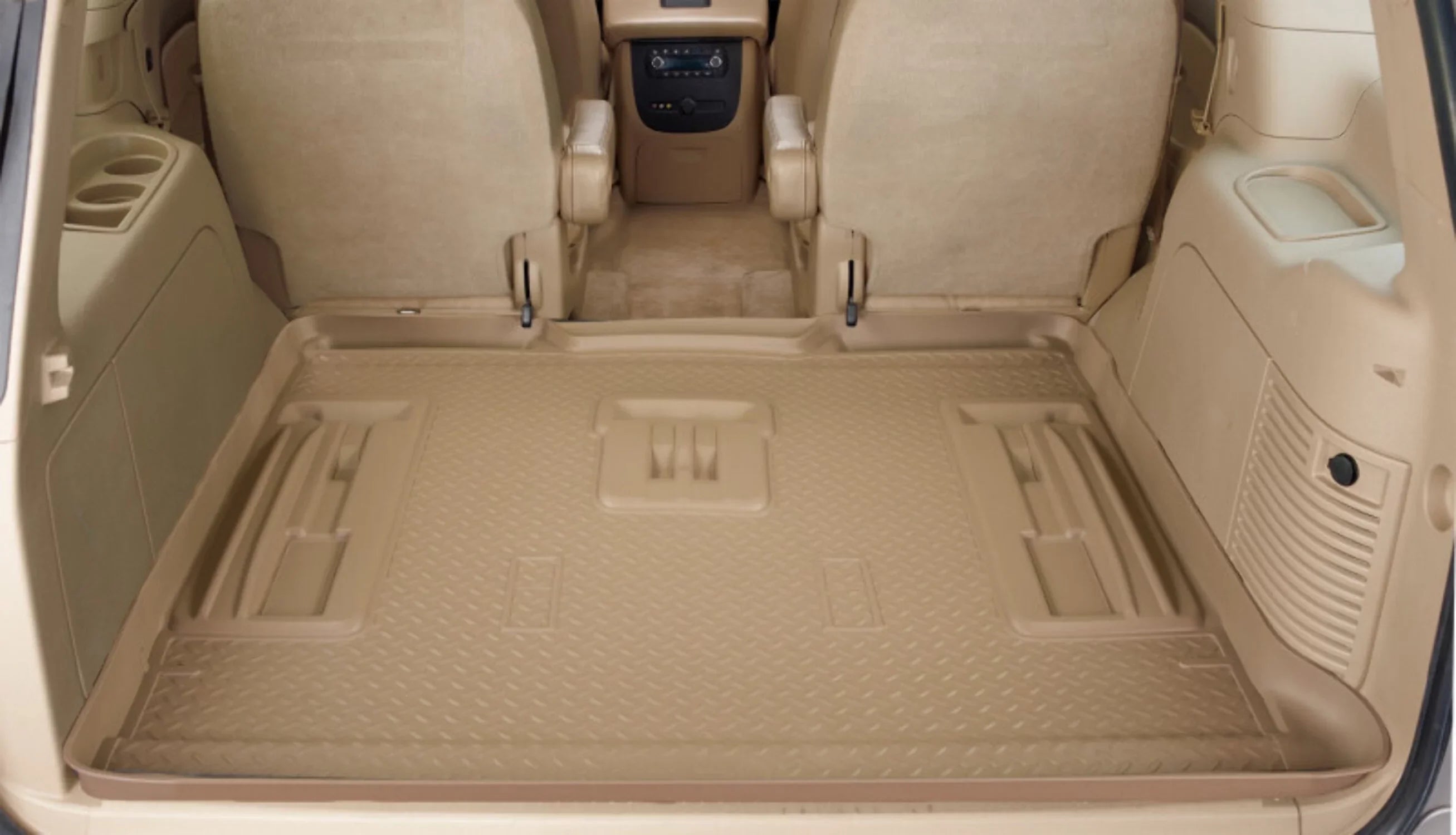 Husky by RealTruck 05-12 Chrysler Town Country/Dodge Grand Caravan Classic Sizetyle Black Rear Cargo Liner Compatible with select: 2005-2016 Chrysler Town & Country