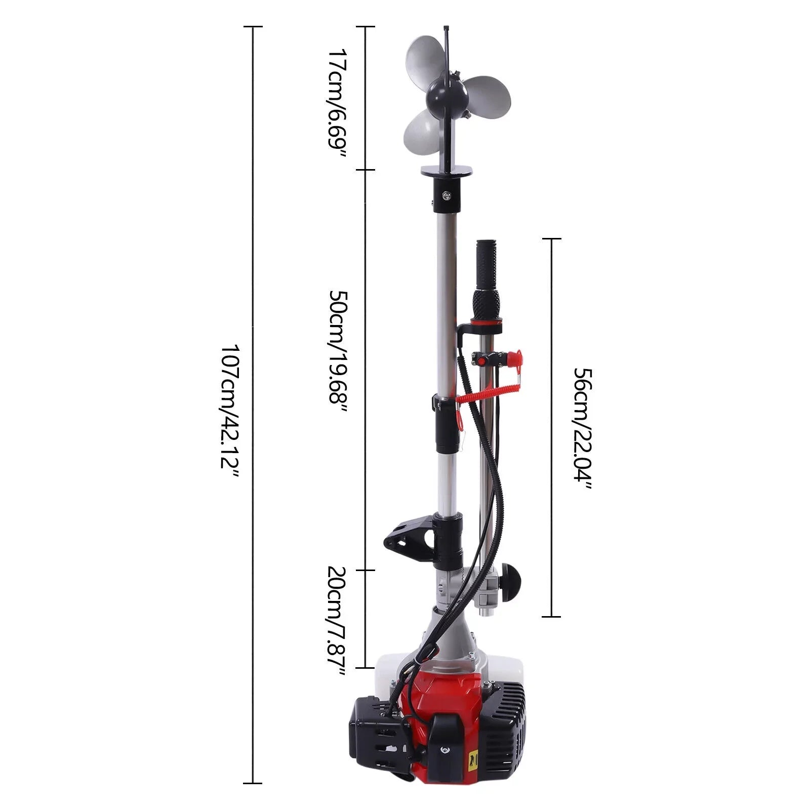 52CC 2.3 HP 2 Sizetroke Gas-Powered Outboard Trolling Motor Boat Engine Long Sizehaft