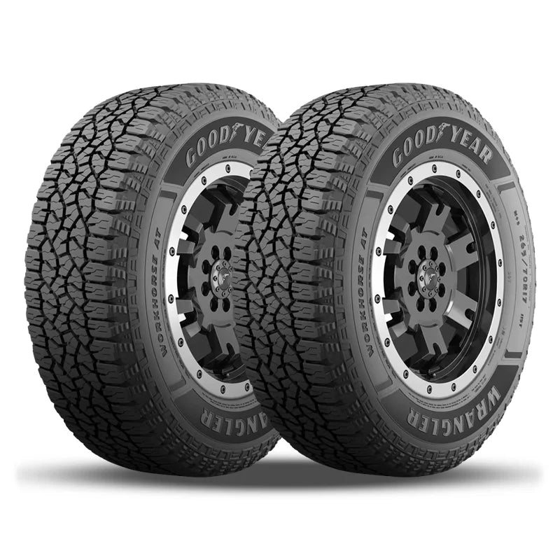 2 Goodyear Wrangler Workhorse A/T LT 265/70R17 121Size All Terrain Tire 50K Mileage 481535855 / 265/70/17 / 2657017