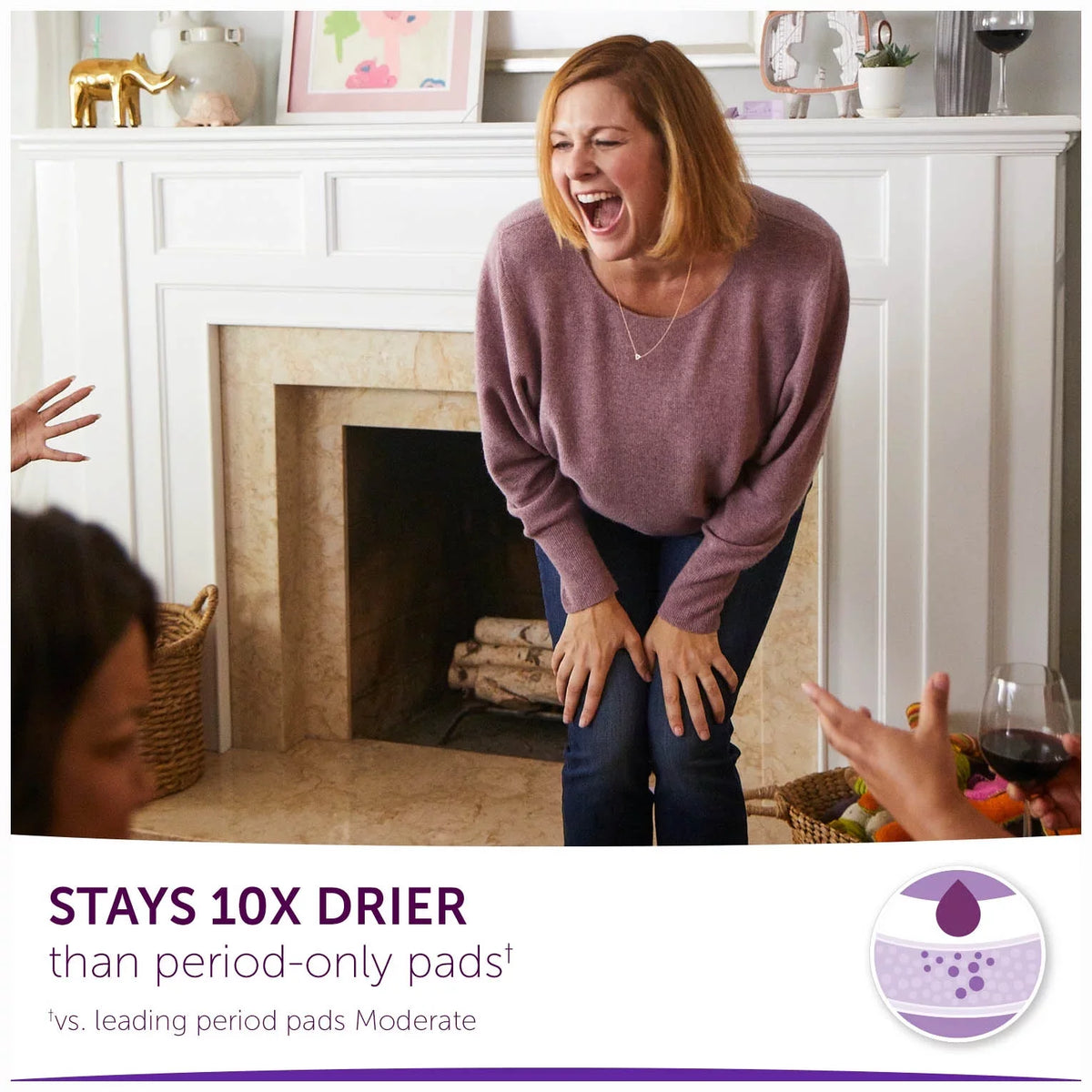 Poise Incontinence Pads for Women, Maximum Absorbency, Long, 42 Ct