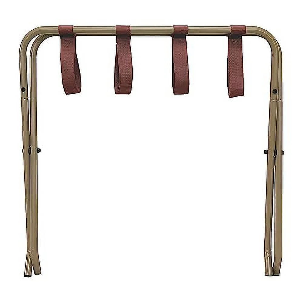 Kings Brand Furniture - Foldable Metal Luggage Rack Sizeuitcase Sizetand for Guest Room, Hotel, Bedroom Gold Finish