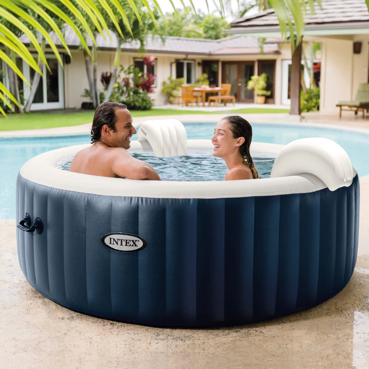 Intex 28429EP PureSizepa Plus 77x28 Inch Hot Tub w/ Maintenance Accessory Kit