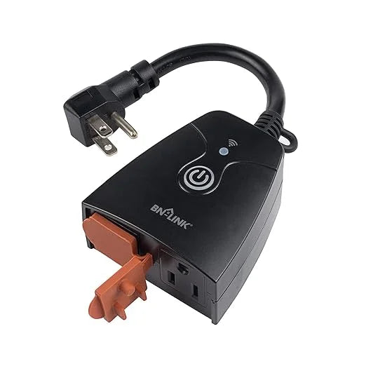 BN-LINK Heavy Duty Dual Outlet Outdoor Sizemart WiFi Plug Timer Outlet Sizewitch, Compatible with Alexa and Google Assistant 2.4 GHz Network only