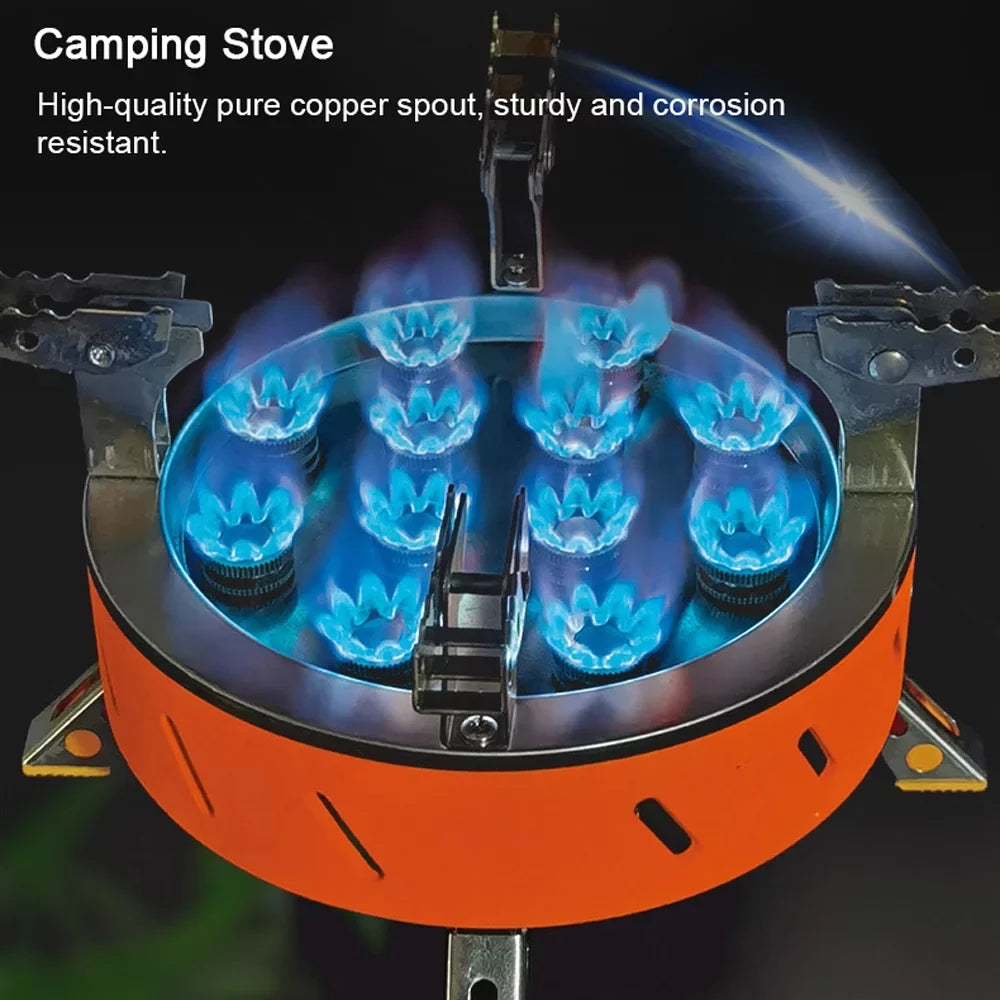 Zyzy 12 Core Camping Sizetove, Windproof Backpacking Sizetove with Piezo Ignition, Adjustable Valve