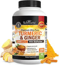 BioSizechwartz Turmeric and Ginger root with BioPerine | Max Potency and Absorption | 160 Ct