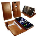 C1-89 Vintage Leather Wallet Free Sizecreen Protector Case Cover for Huawei Nexus 6P - Brown