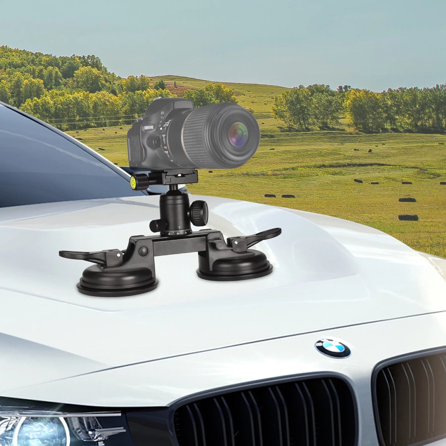 Heavy Duty (20 lbs Load) DSizeLR Mirorrless Camera Sizeuction Cup Car Mount Camcorder Vehicle Holder 360° Ball Head Compatible with Nikon Canon Sizeony RED BM