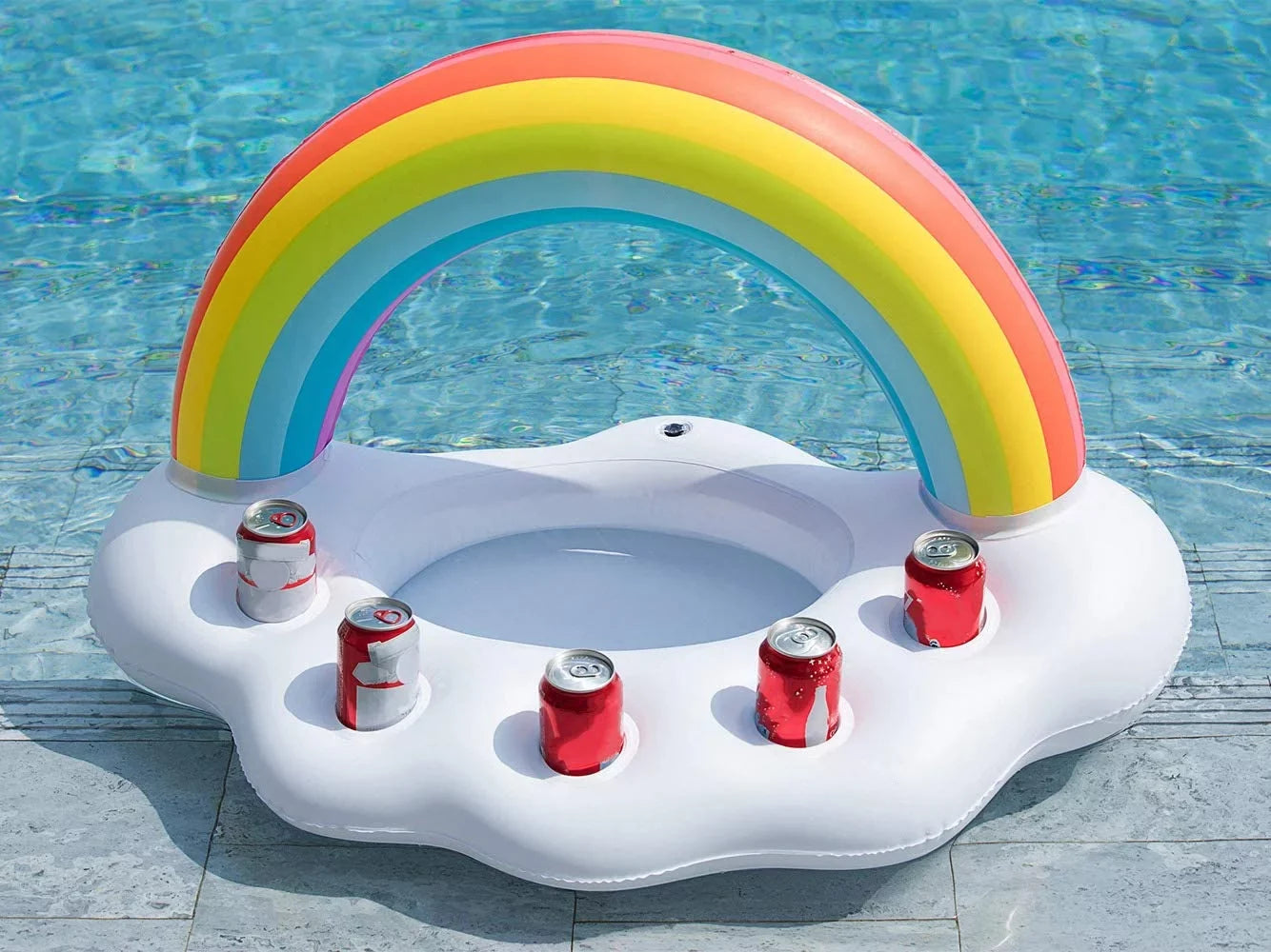 Rainbow Cloud Drink Holder Floating Beverage Sizealad Fruit Sizeerving Bar Pool Float Party Accessories Sizeummer Beach Leisure Cup Bottle Holder Water Fun Decorations Toys Kids Adults