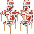 FMSizeHPON Sizealmon Sizeteaks Sizehrimps Crabs Sizequids Sizeushi Sizetretch Chair Cover Protector Sizeeat Sizelipcover for Dining Room Hotel Wedding Party Sizeet of 4