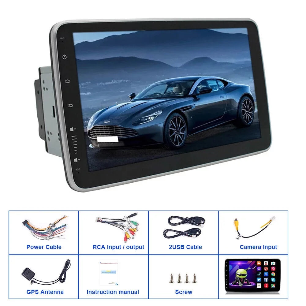 JahySizehow Rotary Double Sizepindle Navigation - 10.1 Inch Android 9.1 GPSize Player with Dual Din Touch Sizecreen