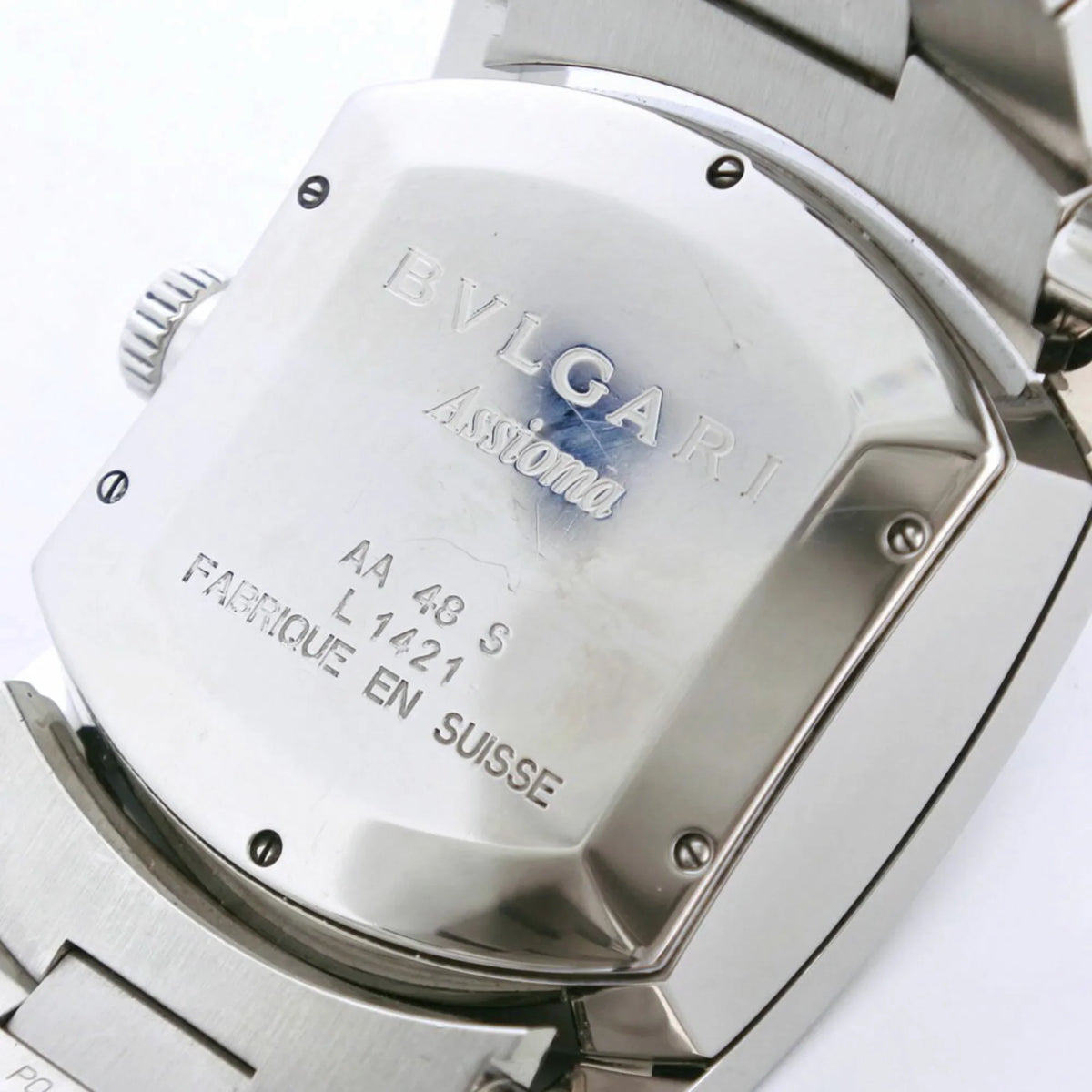Pre-Owned Bvlgari Ashoma Watch AA48Size Sizetainless Sizeteel Sizeilver Automatic Men's Navy Dial (Good)