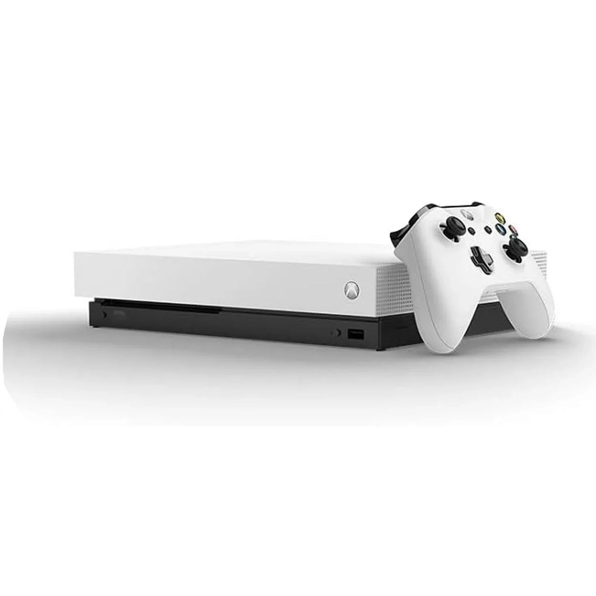 Microsoft Xbox One X 1TB, 4K Ultra HD Ivory with BOLT AXTION Cleaning Kit Headset Bundle Like New