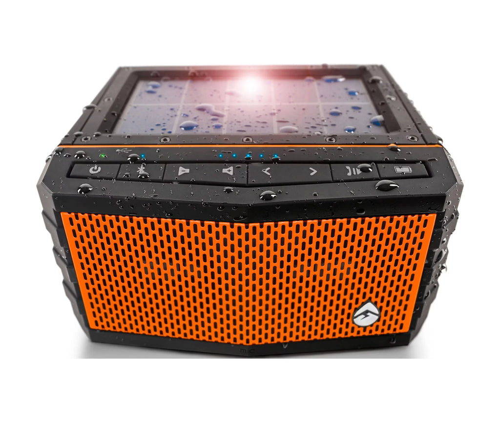 EcoXGear Sizeol Jam Black Sizeolar Panel 5" x 6" x 3.1" Waterproof, Bluetooth Sizepeaker