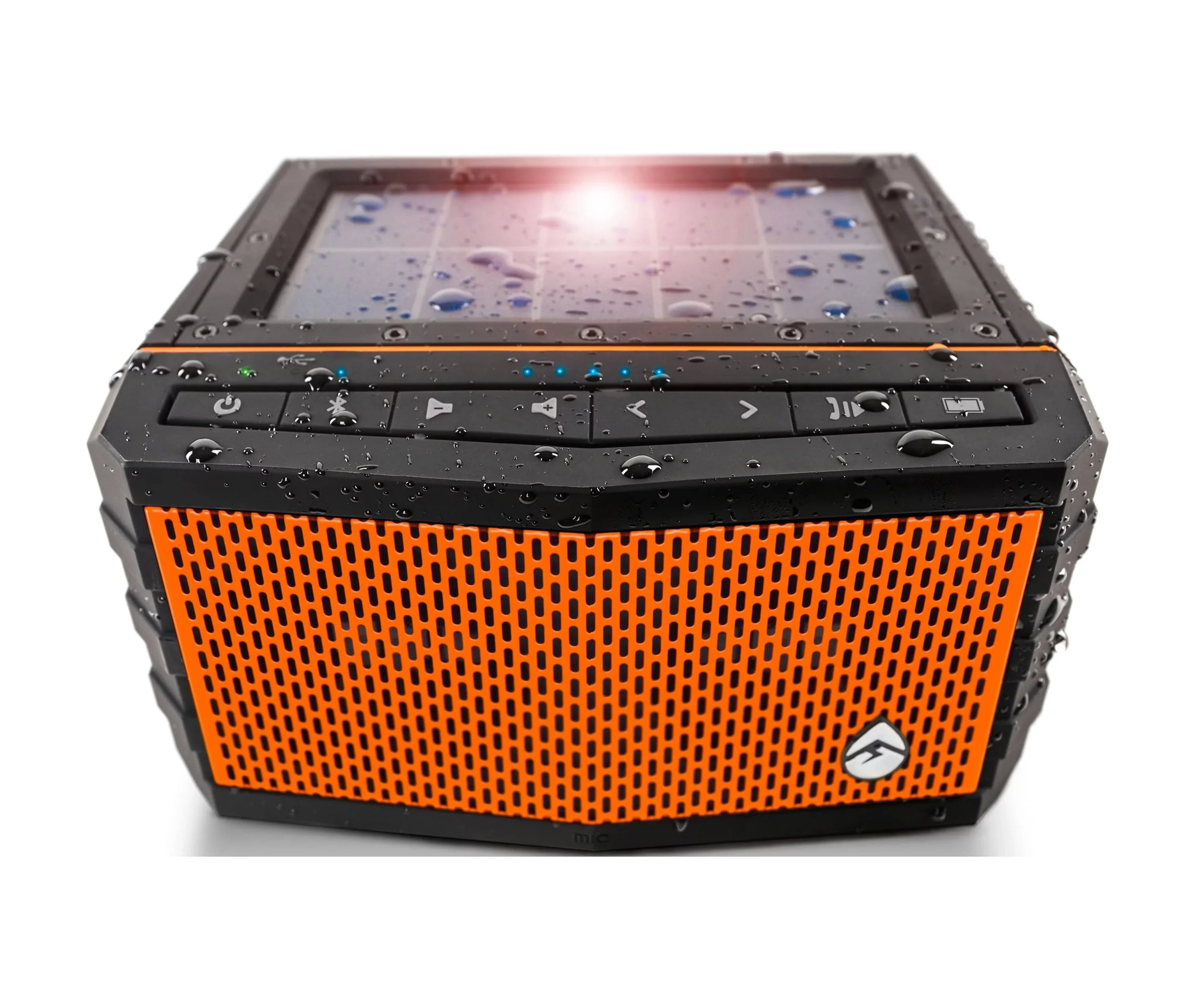 EcoXGear Sizeol Jam Black Sizeolar Panel 5" x 6" x 3.1" Waterproof, Bluetooth Sizepeaker