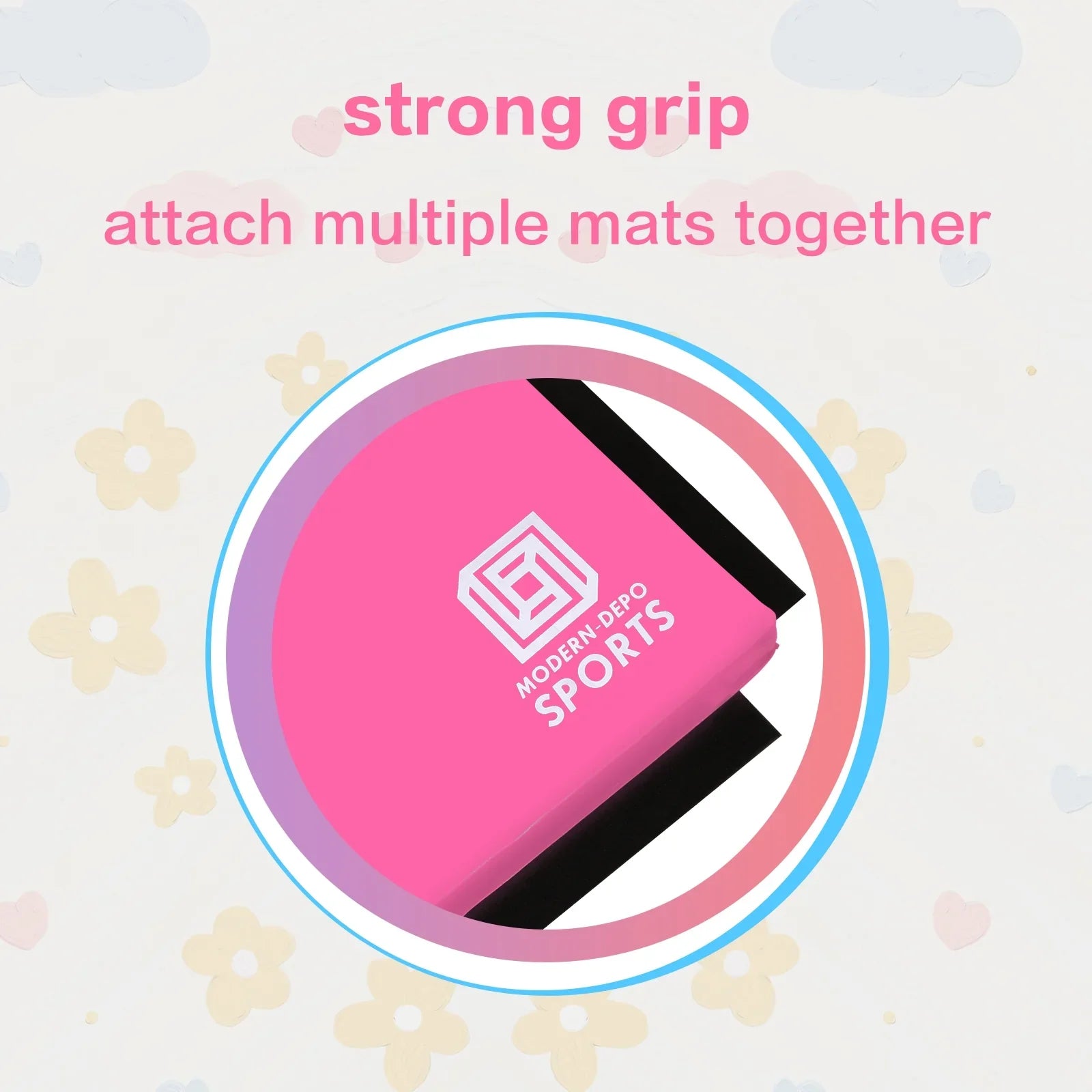 Gymnastics Mat 8'x2'x2" Foldable Tumbling Mats with Carrying Handles Four Fold Thick Exercise Mat for Home Aerobics Sizetretching Yoga, Pink