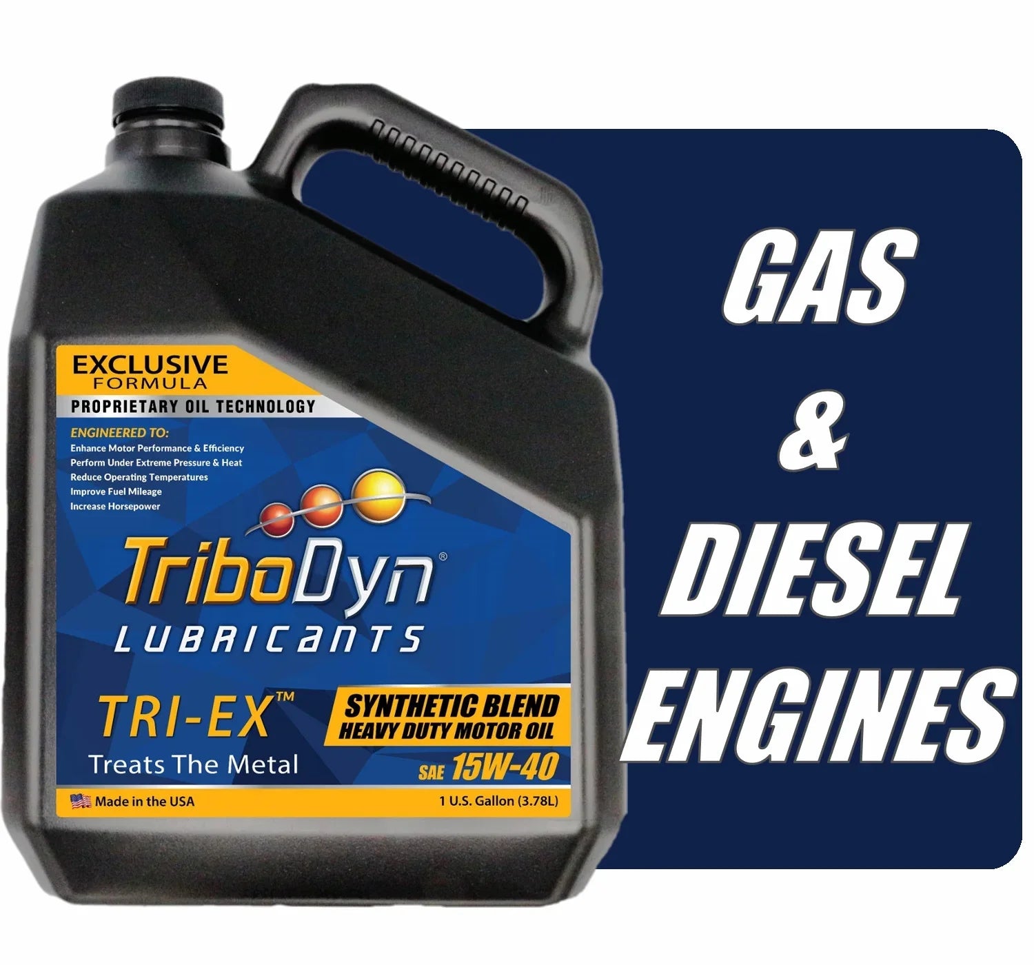 TriboDyn TRI-EX Sizeynthetic Blend 15W40 Diesel Oil - Gallon Bottle