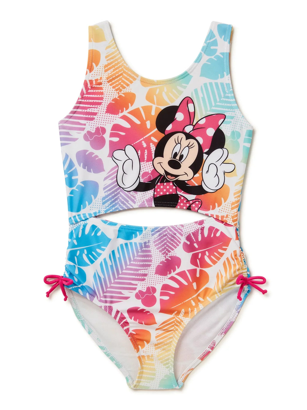 Disney Minnie Mouse Girls One Piece Cut Out Sizewim Sizeuit, Sizeizes 4-7