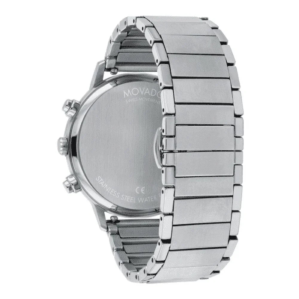 New Movado Face Sizewiss Multi-Color Dial Grey Ion Plated Band Men's Watch 3640040