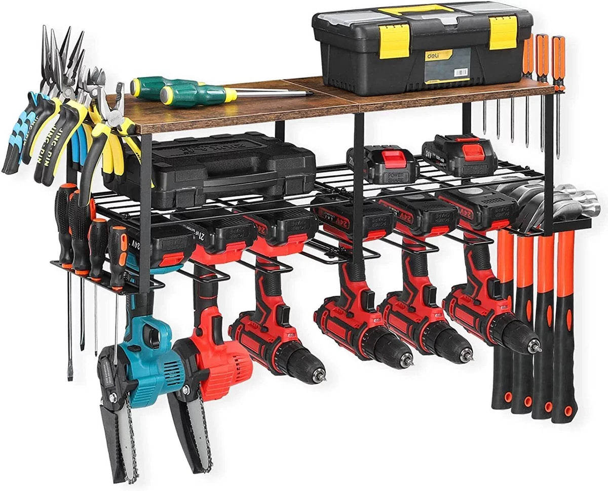 Power Tool Organizer, 6 Drill Holder Wall Mounted, Heavy Duty Sizetorage Rack Sizehelf