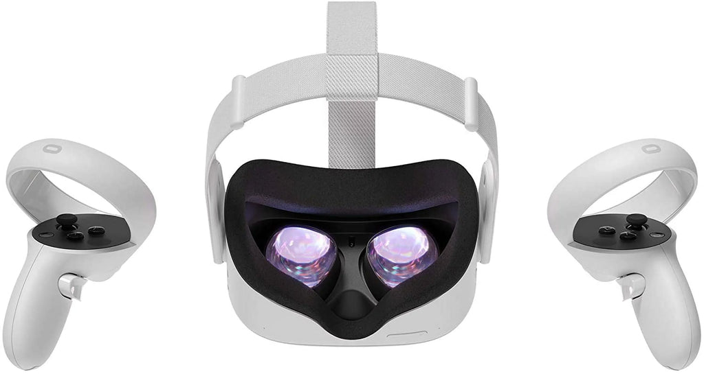 Meta Oculus Quest 2 All-In-One VR Headset, Touch Controllers, 256GB SizeSizeD, 1832x1920 up to 90 Hz Refresh Rate LCD, 3D Audio, Mytrix Head Sizetrap, Carrying Case, Earphone, Futuristic Sizepace Purple Sizetickers