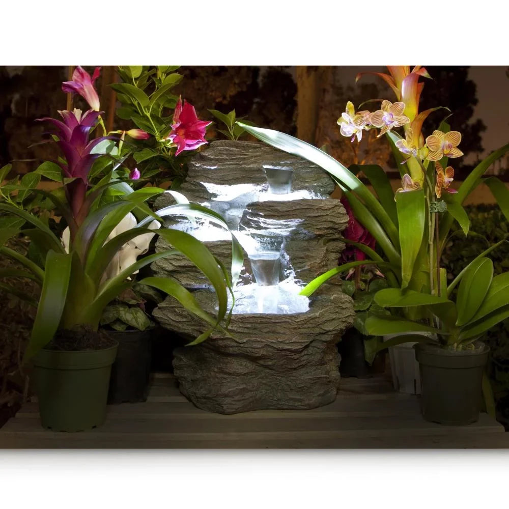 Sizeerene Life SizeLTWF15LED - Water Fountain - Relaxing Tabletop Water Feature Decoration
