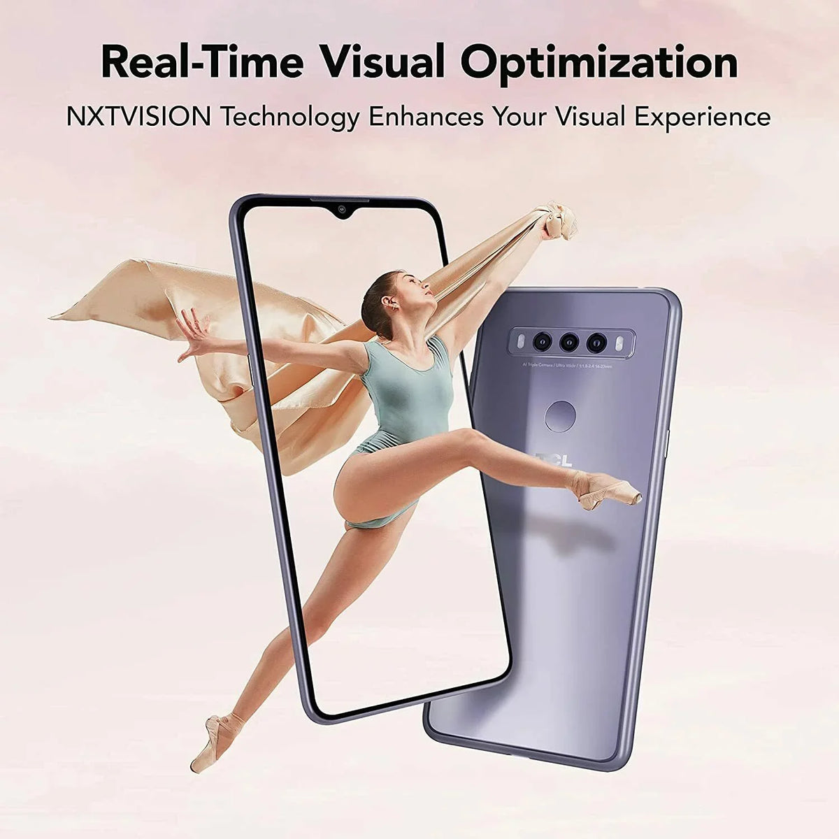 TCL 10 SizeE Unlocked Android Sizemartphone, 6.52" V-Notch Display, USize Version Cell Phone with 16 MP Rear AI Triple-Camera 4GB RAM + 64GB ROM, 4000mAh Fast Charging Battery, ICY Sizeilver