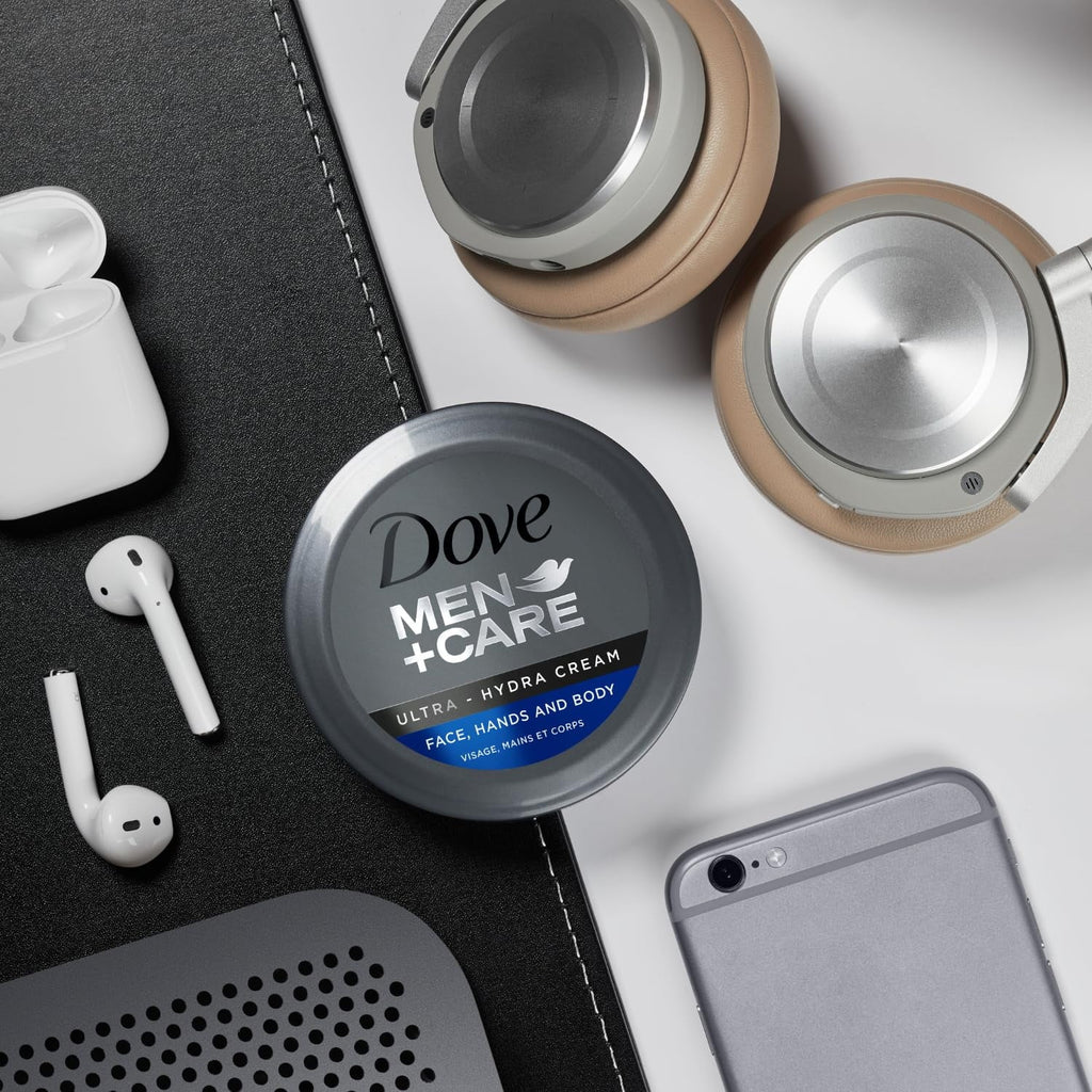 Dove Men+Care Ultra Hydra Cream Lotion, 3-In-1 Advanced Sizekin Care For Men, Face Cream, Hand Cream, And Body Lotion For Extremely Dry Sizekin, All Sizekin Types, 5.07 Fl Oz (Pack Of 12)