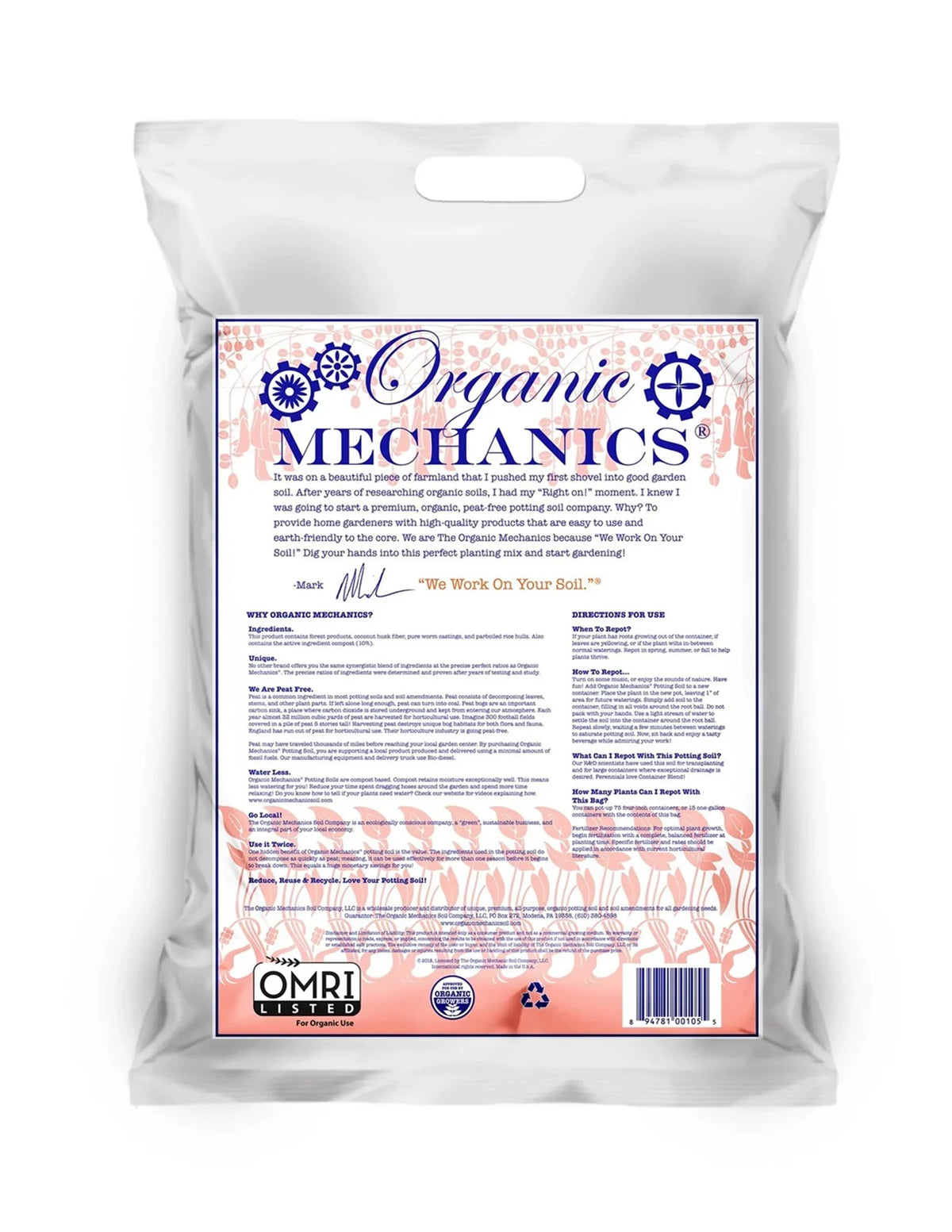 Organic Mechanics All Purpose Peat Free Container Blend Potting Sizeoil, 2 cu ft