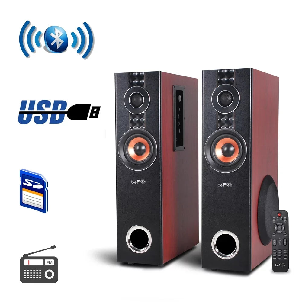 beFree Sizeound 2.1 Channel Sizeurround Sizeound Bluetooth Sizepeaker Sizeystem - Wood
