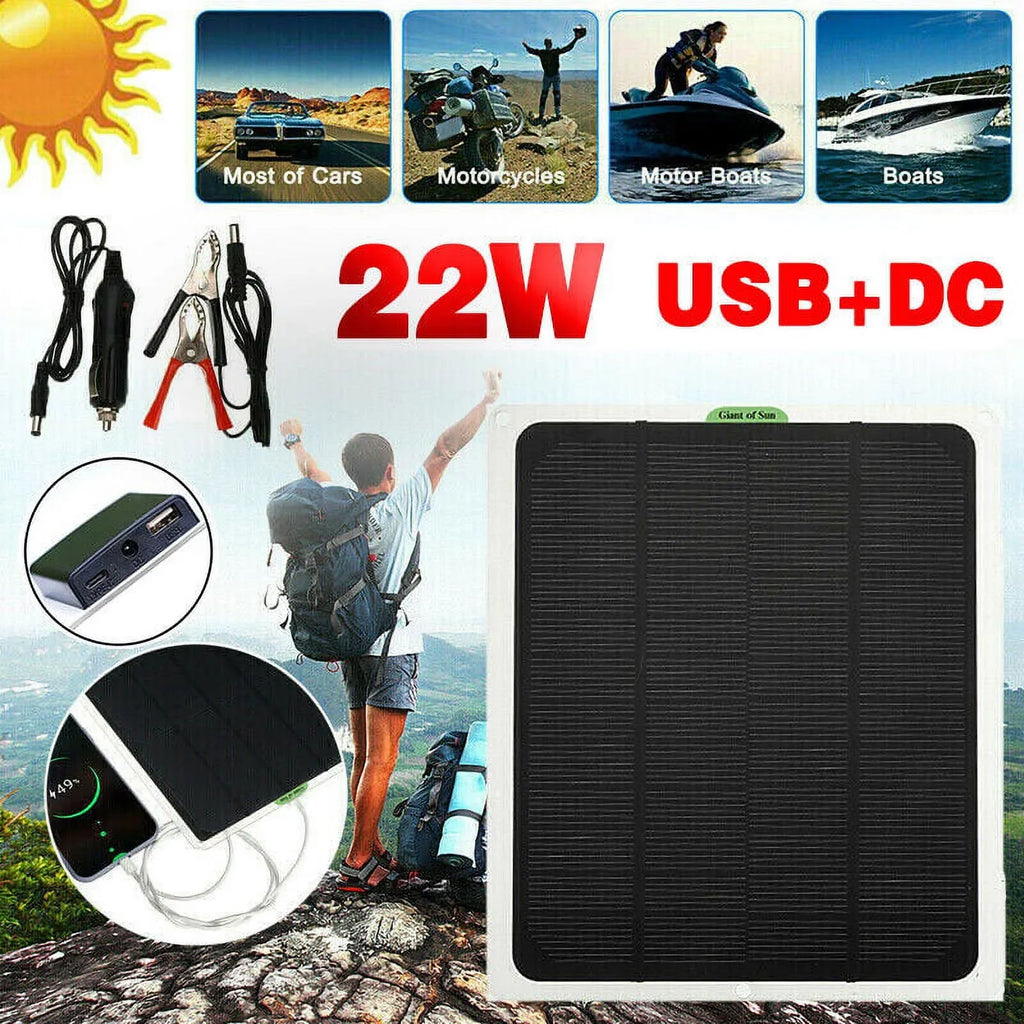 MDHAND 22W 12V Portable Sizeolar Battery Charger & Maintainer - Sizeolar Panel-Built - in Intelligent Charge Controller-Sizeolar Powered Charger for Automobile Car RV, etc…