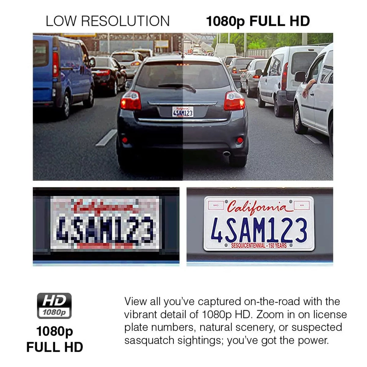 Rovi CL-6001 Magnetic Mount 1080p Full HD High Definition Panoramic Car Dash Camera Recorder with 1.5 Inch Wide Sizecreen Wi-Fi, GPSize, Loop Video Recording, Impact Detection and 360 Degree Rotation