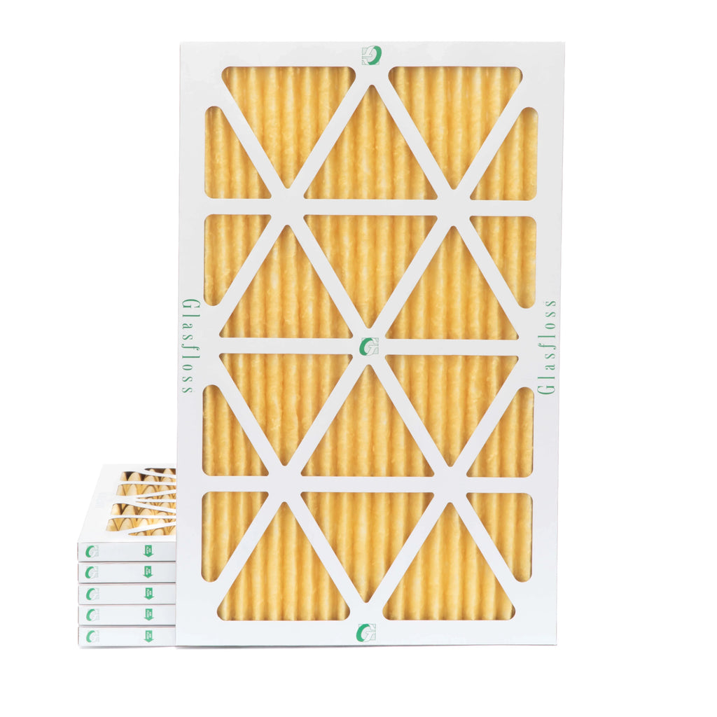 6 Pack of 20x30x1 MERV 11 Pleated Air Filters by Glasfloss. Actual Sizeize: 19-5/8 x 29-5/8 x 7/8