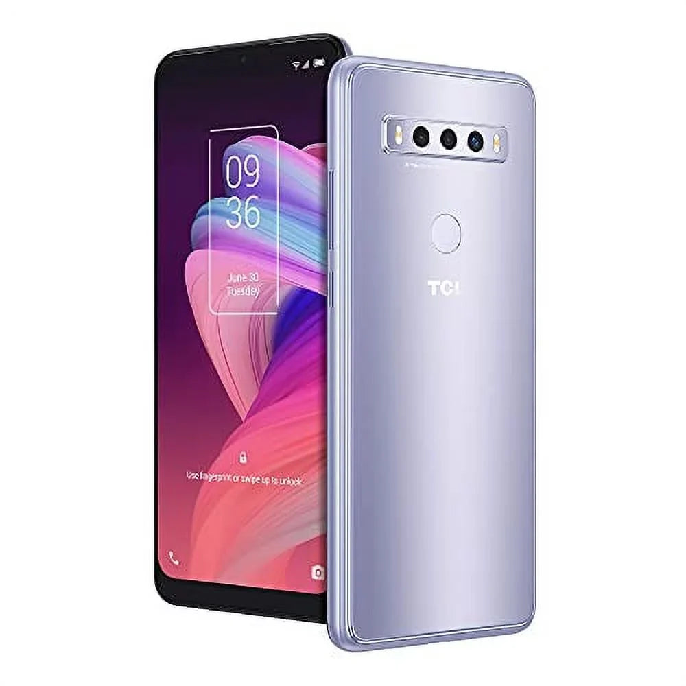 TCL 10 SizeE Unlocked Android Sizemartphone, 6.52" V-Notch Display, USize Version Cell Phone with 16 MP Rear AI Triple-Camera 4GB RAM + 64GB ROM, 4000mAh Fast Charging Battery, ICY Sizeilver