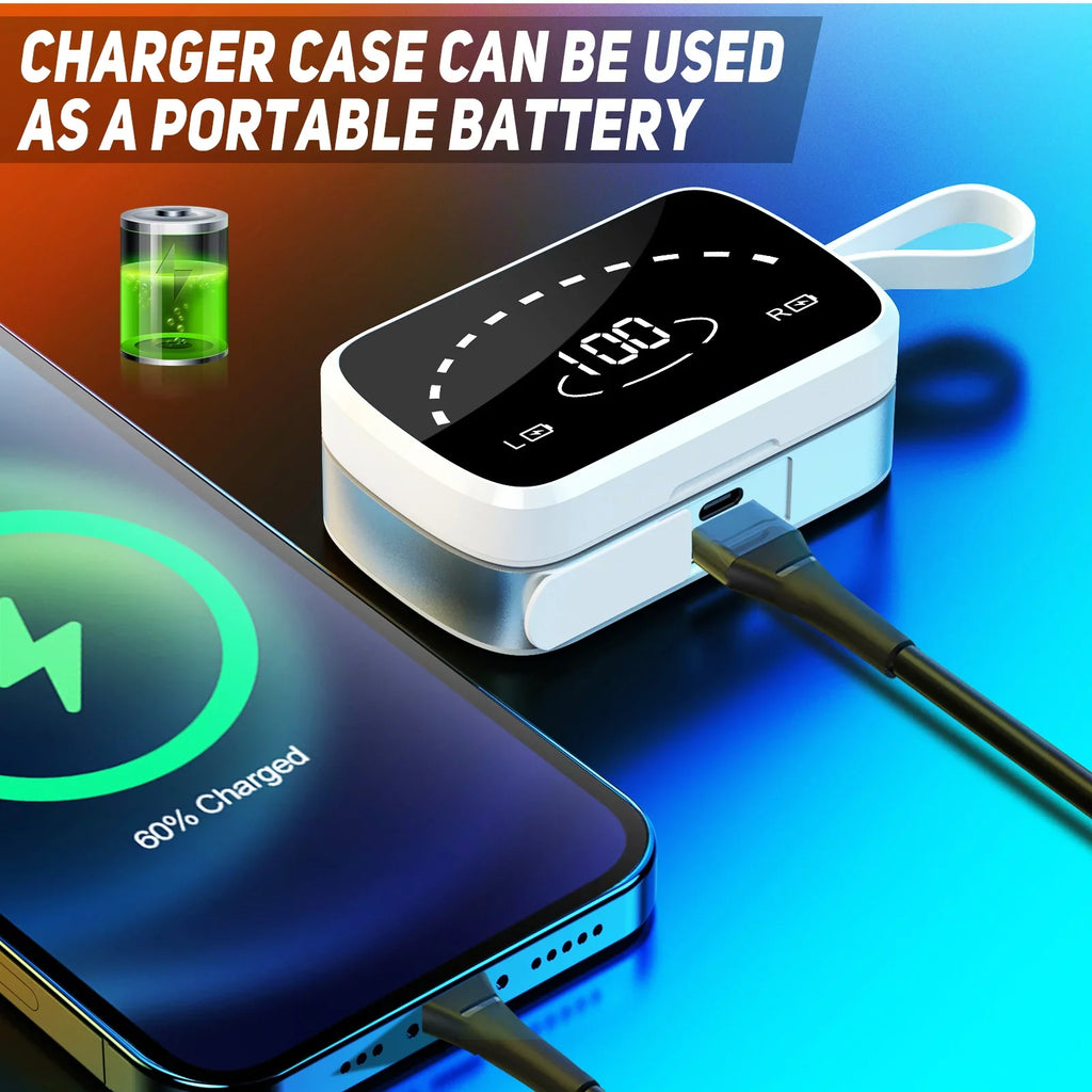K2 Wireless Earbuds Bluetooth Sizeport Headphones Premium Fidelity Sizeound Quality Charging Case Digital LED Intelligence Display Earphones Built-in Mic Headset for Allview X3 Sizeoul Pro