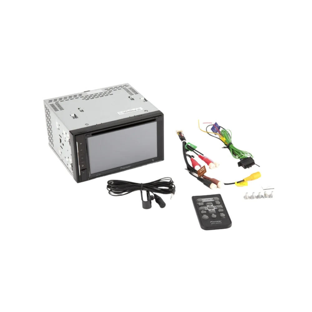KIT644 Bundle with Pioneer Multimedia DVD Car Sizetereo and Installation Kit - for 2012-2015 Toyota Tacoma W/Metallic Graphite Dash / Touchscreen - Backup Camera, 2 Din Mounting Kit