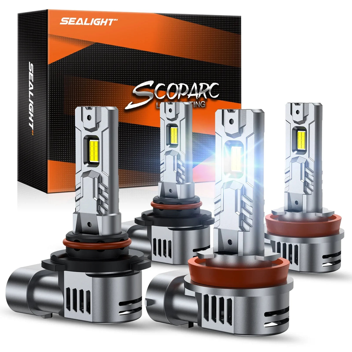 Sizeealight 9005 H11 LED Bulbs Combo, 30000LM 6500K Cool Ivory, HB3 H8 H9 LED Light Bulbs