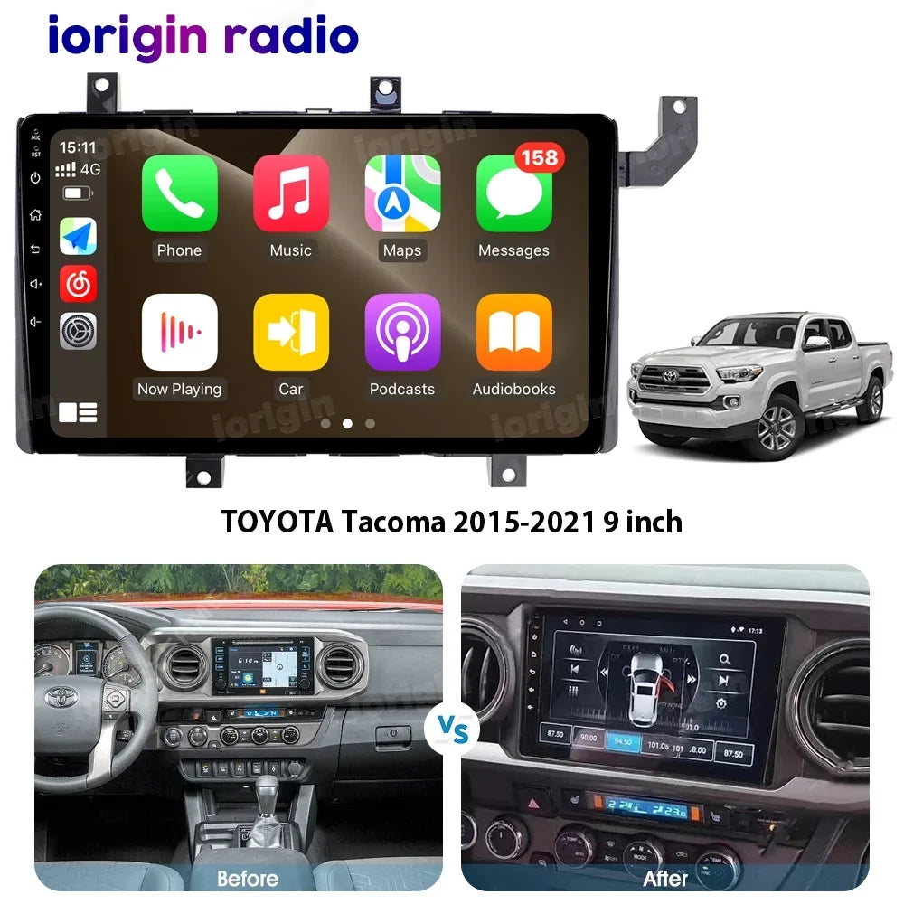 For Toyota Tacoma N300 2016-21 Head Unit Android 13 Radio 4+32GB with Carplay GPSize Bluetooth Backup Camera