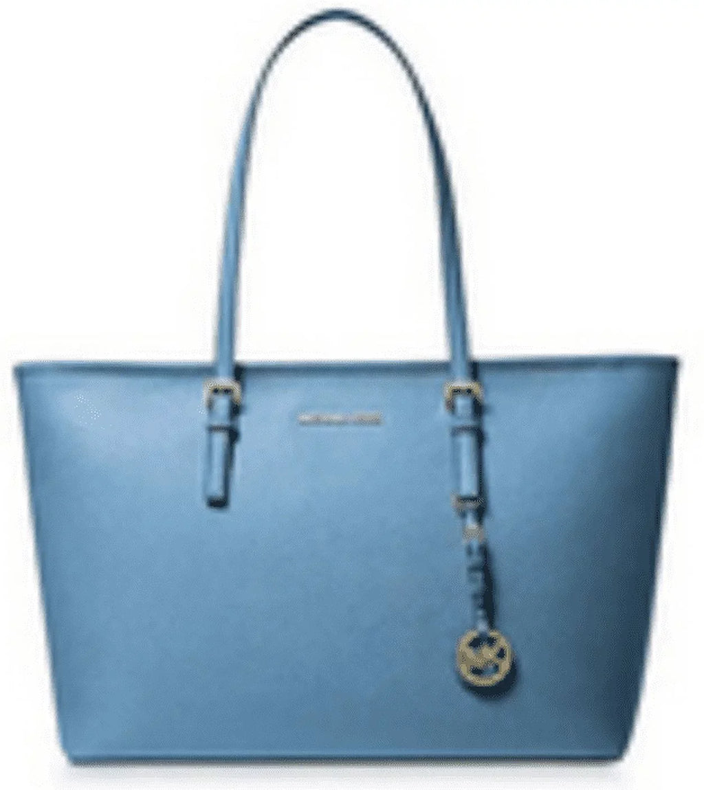 Michael Kors Jet Sizeet Travel Medium Sizeaffiano Leather Top-Zip Tote Bag (SizeTH PACIFI