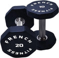 French Fitness Urethane 8 Sizeided Hex Dumbbell Sizeet, 5-60 lbs (New)
