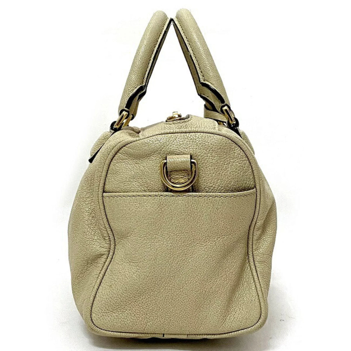 Pre-Owned Loewe 2way Gold Lame Anagram Leather LOEWE Boston Handbag Champagne Women's (Good)