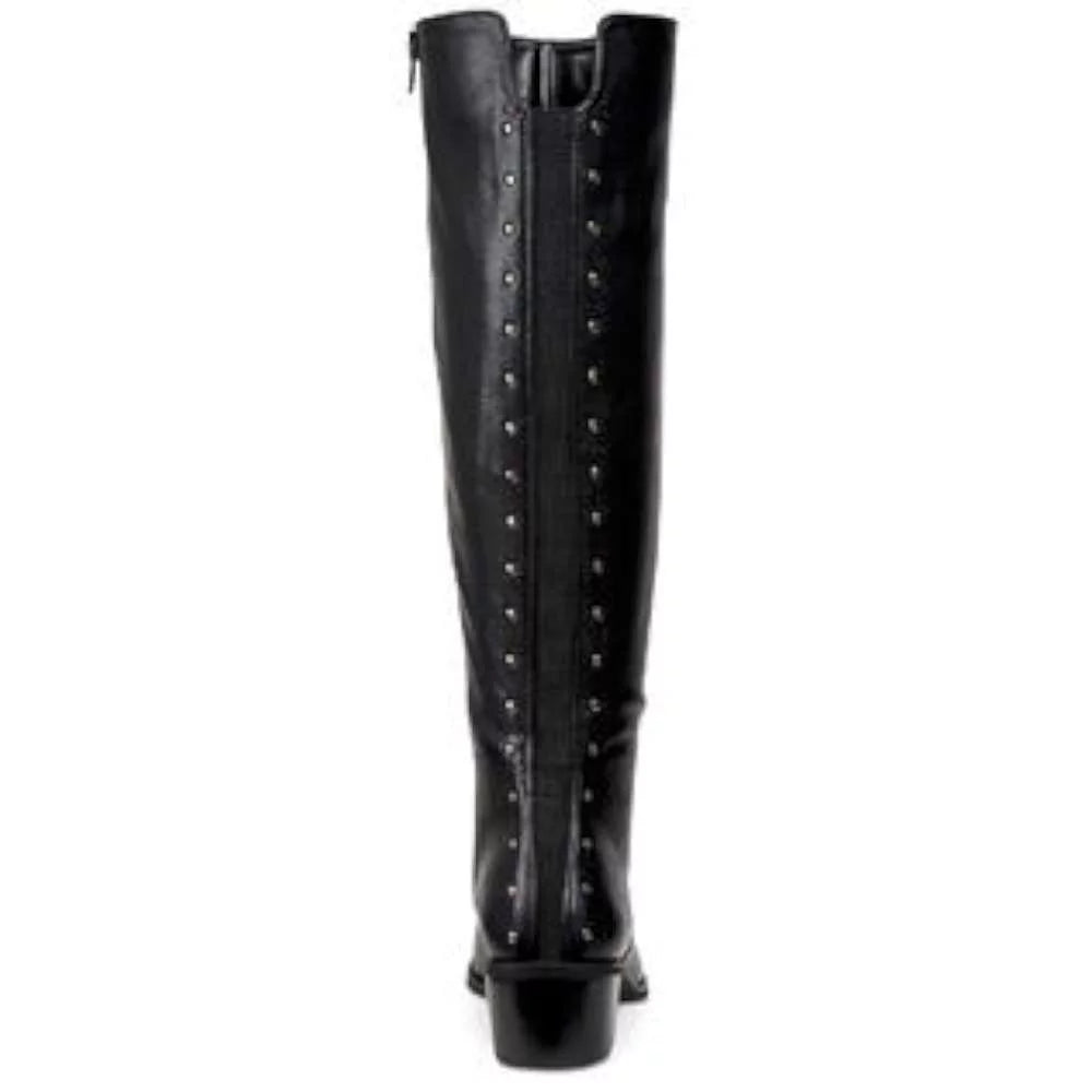 BAR III Womens Black Sizetretch Gore Sizetudded Padded Vayla Round Toe Block Heel Zip-Up Riding Boot 9.5 M