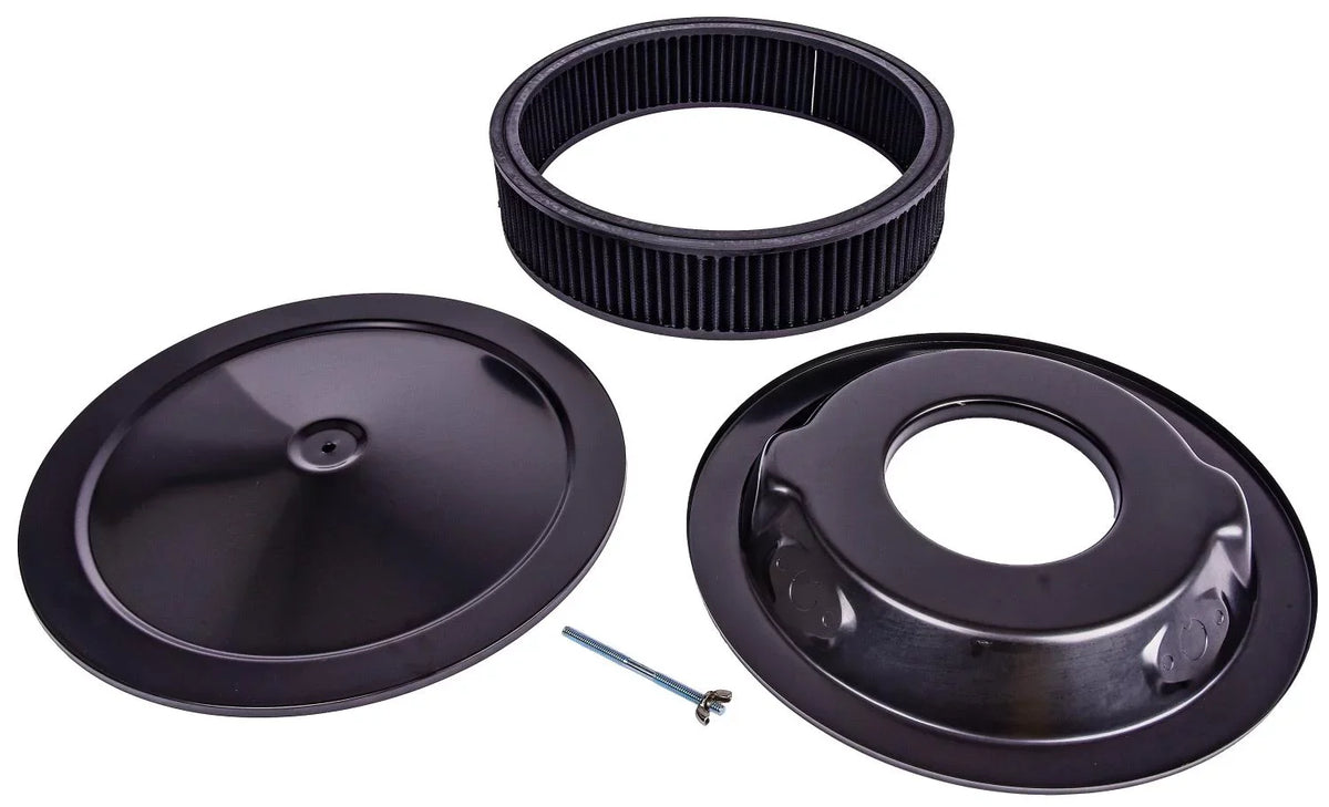 JEGSize 500064 Air Cleaner Assembly 14 in. D x 3 in. H Filter Black Powder Coated F
