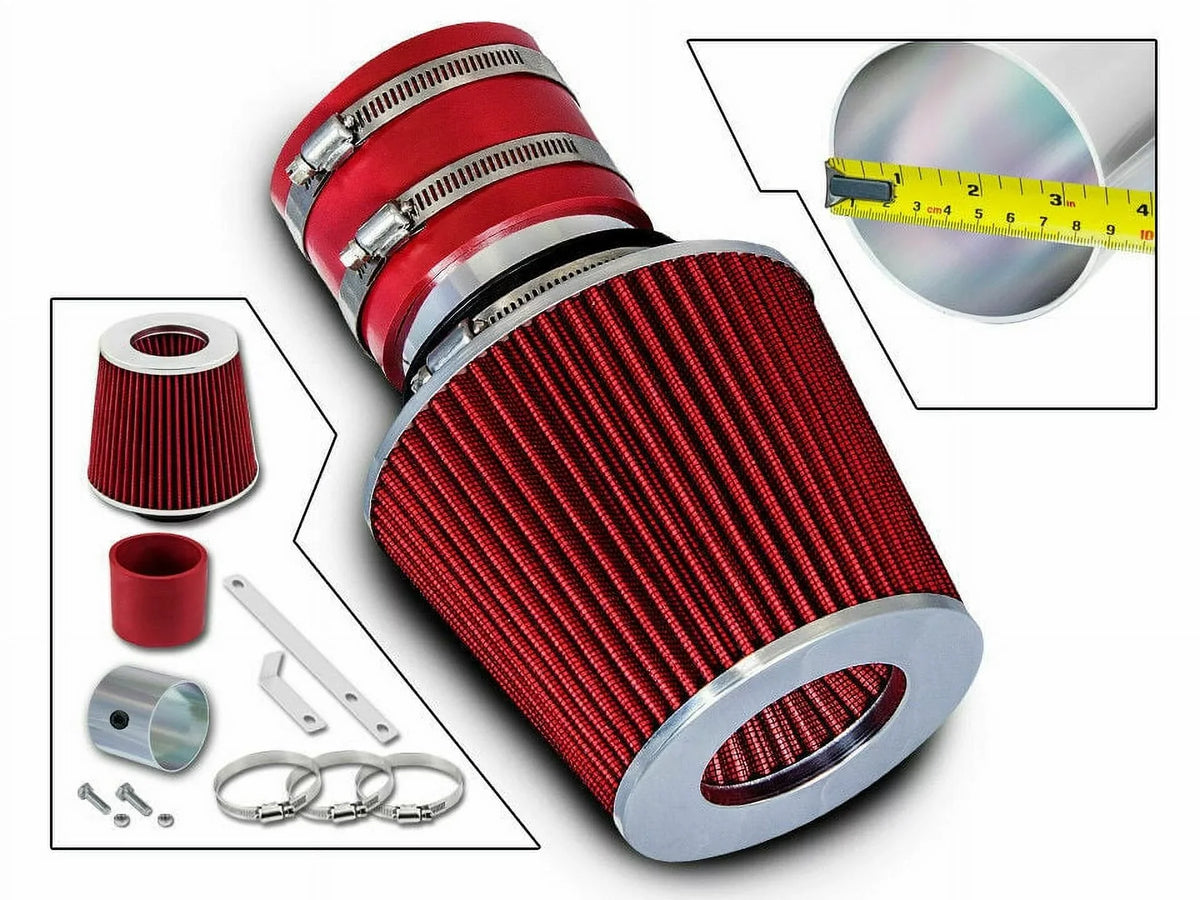 Rtunes Racing Sizehort Ram Air Intake Kit + Filter Combo RED Compatible For 96-01 Kia Sizeephia / 02-05 Kia Sizeedona LX EX / 01-06 Kia Optima
