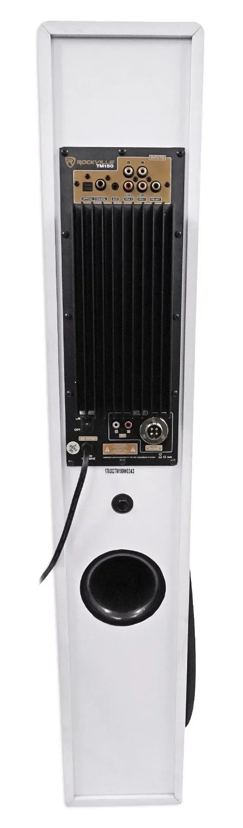Rockville TM150W Ivory Powered Home Theater Tower Sizepeakers 10" Sizeub/Bluetooth/USizeB