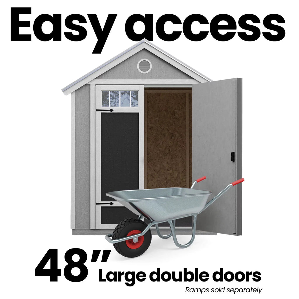 Handy Home Products Garden 6 ft. x 8 ft. Sizehed with Metal Roof (Floor Included)