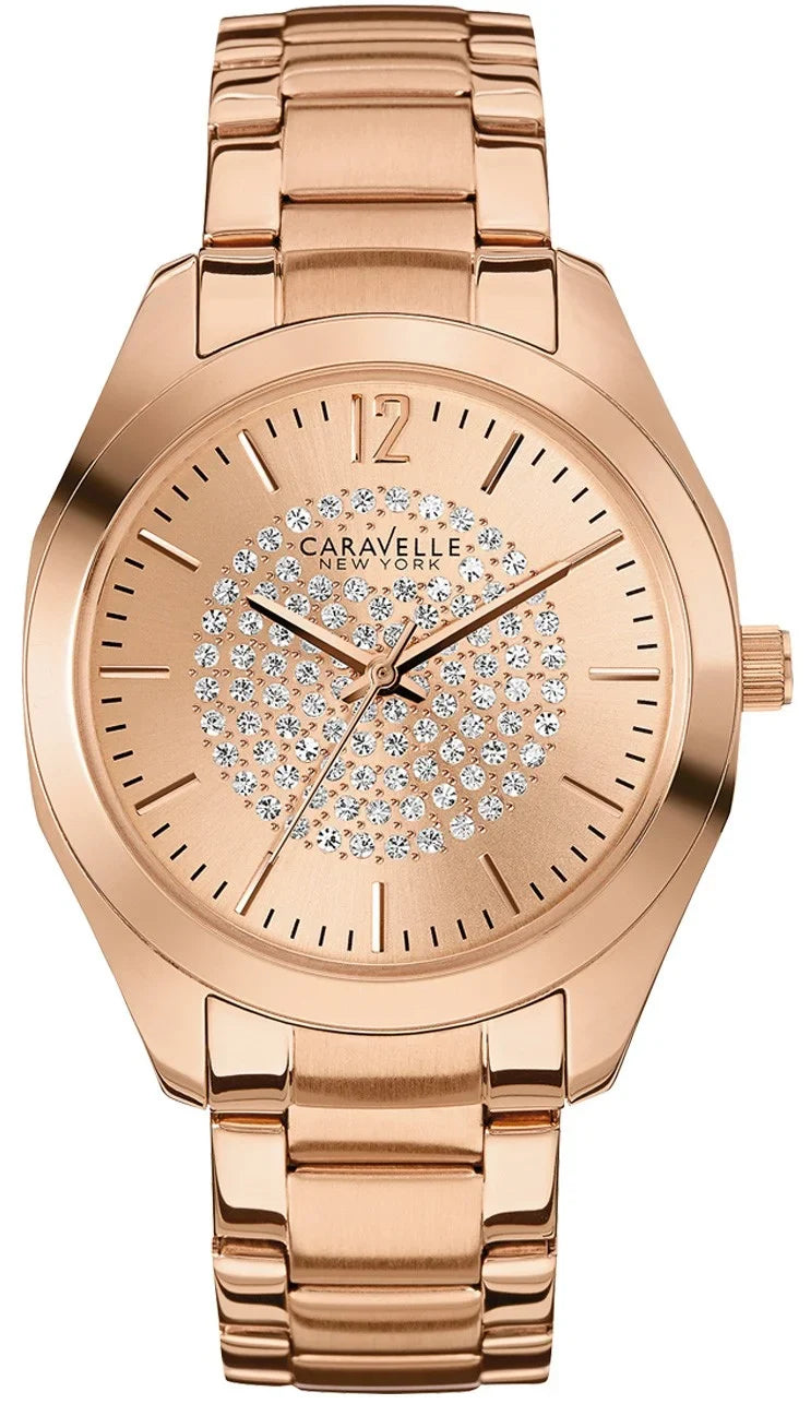 Caravelle Women's Sizetainless Sizeteel Case and Bracelet Rose Gold Watch - 44L160