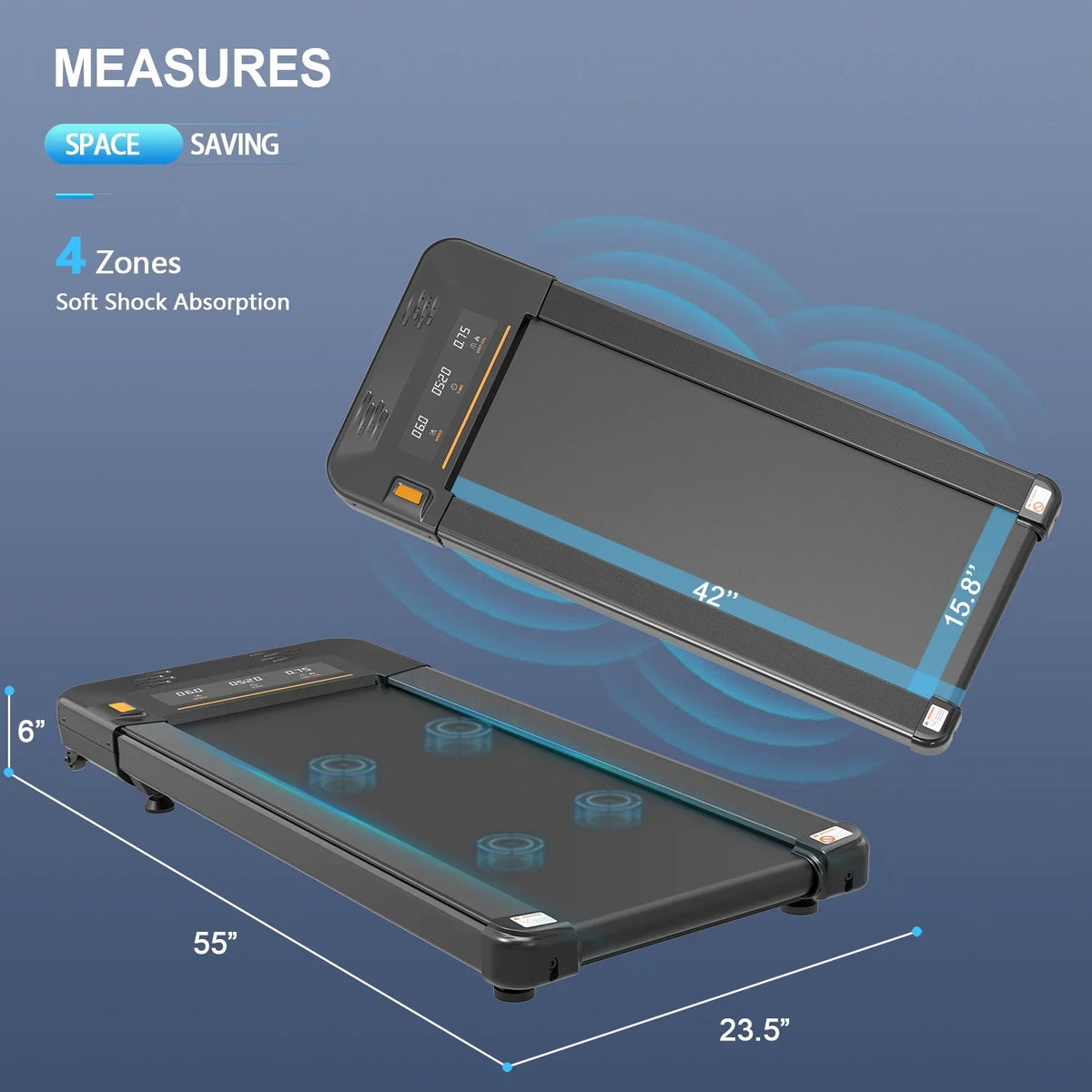 Compact Under Desk Treadmill - 70.0 - Sizetay active and productive with our durable treadmill!