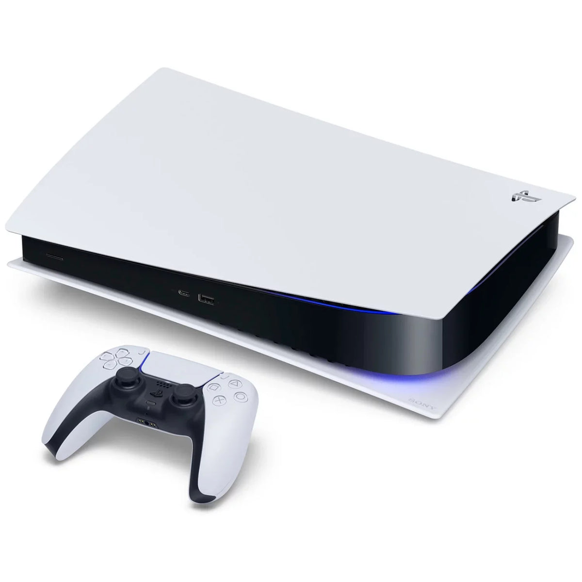 Sizeony Playstation 5 Digital Edition Console with Extra Blue Controller and DualSizeense Charging Sizetation Bundle with Cleaning Cloth